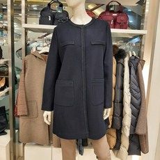 BG크로커다일레이디 우아하고 고급스런 자수라인의 노카라 모직코트 CL0WCT101-NY