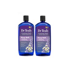 닥터틸즈 앱섬솔트 에센티얼 오일 블랜드 버블 바스 멘라토닌 슬립 소크 34oz(1 000ml) 2팩 Dr. Teal's
