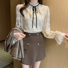 스타일아유 아르네 카라 레이스 블라우스