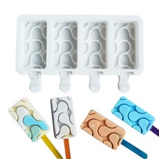 케이크 팝스 실리콘 스크림 금형 DIY 초콜릿 디저트 스 캔디 금형 트레이 스 메이커 홈 메이드 도구 여름 파티 용품, E-234, 1개
