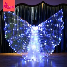 벨리댄스 의상 Ruoru Flickering Star Series Blue white Color Belly Dance Led Isis Wing [S00087309], 01-MULTI-One Size-87309