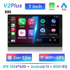 64G 13 라디오 비디오 멀티미디어 무선 플레이어 시스템 카플레이 인치 안드로이드 10 9 GPS 네비게이션 스마트 범용 차량 카 7 자동, 7Inch 2 32G Carplay