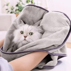 고양이 수건 대형 목욕 타올 흡수성 빠른 건조 도구 기능성 잠자는 매트, 1개