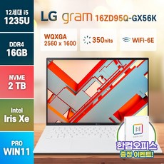[LG전자] LG gram 16ZD95Q-GX56K [기본 제품]
