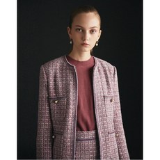 질 스튜어트 뉴욕 여성 19FW [이태리 소재] 핑크 진주장식 울혼방 트위드자켓 JSJA9D140P2
