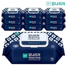 모나리자 내추럴 프리미엄 고평량 80gsm 물티슈 캡형(70매X10팩), 70매, 10개