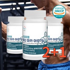 프리미엄 류신 마카 아르기닌 정 로이신 아르지닌 단백질 보충제 3+3, 3개, 60정