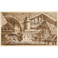 NMT 역사적인 Pictoric Art Print : Lorenzo Sacchetti-소박한 주방 인테리어를 보여주는 [12in x 08in] - P0057085ND475Y2, 12in x 08in