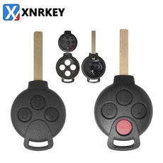 XNRKEY 3/4 버튼 스마트 원격 헤드 키 케이스 쉘 커버 메르세데스 벤츠 스마트 포투 451 2007 2013 원격 자동차 키 케이스 포브, 2)3 Button, 1개