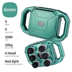 어깨안마기 넥앤숄더 승모근 목 마사지기 지압 건 6 헤드 깊은 고주파 진동 14mm 무선 허리 등 마사지기 바디 릴렉스 어깨 종아리 마사지기, 05-green, 1개