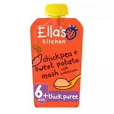 Ellas Kitchen 엘라스 키친 오가닉 병아리콩 고구마 이유식 파우치 6개월 이상 120g 6팩, 6개