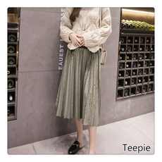 티피 출산 스커트 가을과 겨울 모델 임산부 라인 스커트 주름 스커트