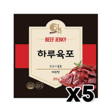 하루육포 소고기육포 매운맛 안주간식 20g x 5개, 단품