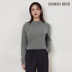 룩플레인 도톰하고 부드러운 배색 오버핏 라운드 니트 상품 이미지