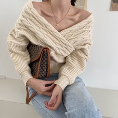 여성 꼬임니트 가을 겨울 숏 블라우스 니트 겨울 상의