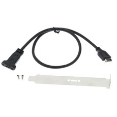 Zeyuan USB 3.1 암 후면 패널-헤더 커넥터 케이블 어댑터 (PCI 슬롯 플레이트 브래킷 포함) 1.6ft, 검은
