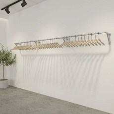 옷가게 행거 벽 고정 옷걸이 스틸 벽걸이 의류 매장, 길이 300cm 벽에서 28cm, 1개