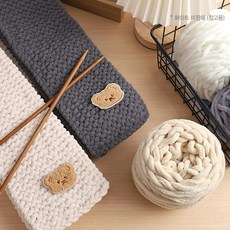 메종모드 목도리 뜨기 DIY 뜨개질 세트 태교 초보용 입문용 패키지 목도리 뜨개질 키트(영상 QR 첨부), 그레이, 1세트