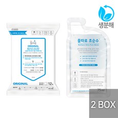 [2박스] 물따로 생분해 신생아물티슈 오리지날 휴대용 (12매32x2세트), 단품, 선택완료, 단품없음