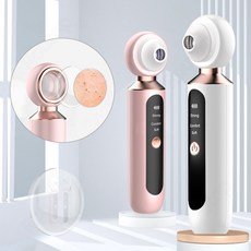 Routop 피지 흡입기 확대경 블랙헤드 제거기 50배 확대 조명등 3단 흡입력 소프트 실리콘 헤드 모공 관리 USB식, 화이트