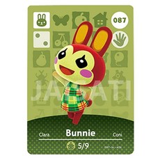 Rfid nfc 태그 토끼 시리즈 잎 동물 크로싱 락 amiibo 카드 acnh 뉴 호라이즌스 ns 스위치, [18] 087