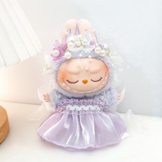 1대 2대 3대 라부부 인형 옷 파티 옷 진주머리띠 웨딩 스커트, 모델2, 1개