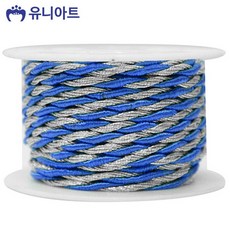HP 유니아트 (끈) 4000 롤 꽈배기 끈 (은사.파랑), 단일상품(NSL7142)