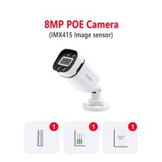 야외 보안 Poe 비디오 카메라 홈 Cctv 시스템용 4K 5mp 오디오 Nvr 레코더 감시 TiananxunIp 카메라 8mp, 8MP IMX415 POE Cam - 스카이렉스8채널