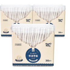 맘스베이비 유아용 위생면봉, 300개입, 3개