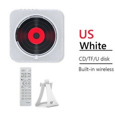 레트로 CD 플레이어 휴대용 시디 CDP 블루투스 스테레오 음악 디스크 원격 제어 워크맨, White US, 5.White US