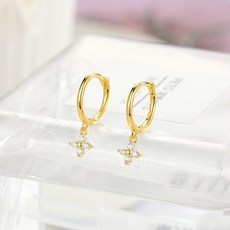 화이트골드링귀걸이