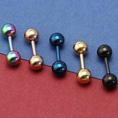 PKFARM 티타늄 스틸 3mm 귀 피어싱 볼형 피어싱 입문용 피어싱 귀걸이 1p+1p