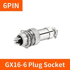 원형 와이어 패널 XLR 커넥터 항공 소켓 플러그 GX16 2 핀 3 4 5 6 7 8 9/10 암수 16mm 10 100 세트, GX16-6PIN, 1개