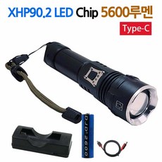 LED XHP90.2 충전식 줌 라이트 랜턴 손전등 후레쉬