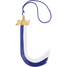 테슬 키트 DIY 졸업식 태슬 2025 더블 컬러 골드 이어 참 9인치 핑크 앤 화이트, Royal Blue+white+gold Year Cha, 2024, 1개