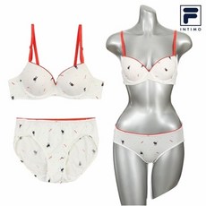 휠라 Filativa 휠라 여자 와이어 브라 팬티 세트 아이보리