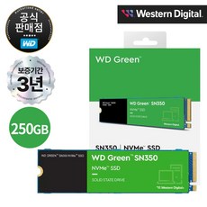 WD GREEN SN350 M.2 NVMe SSD, 250GB 단품