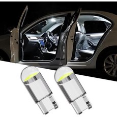 2PCS 158 LED 전구 W5W 168 192 194 T10 웨지 12V 차량 라이트 플러그인 버블 소형 COB 실내등 자동차 독서등용 범용 사이드 마커 도어, White, 2개