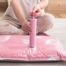 부피 큰 옷 이불 진공 압축 펌프 옷장 이불장 정리 핑크1P, 10개