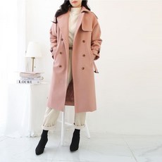 시크스튜디오 / 루즈핏 카라 울 허리끈벨트 컬러 트렌치 롱코트