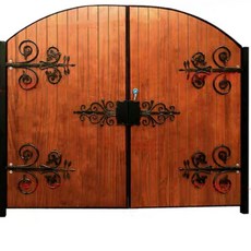 현관문 차고문 정원문 대문 부잣집 정원 문 나무 목재 문 현관 인테리어, 1개