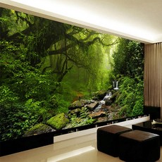 3D 스테레오 사진 벽지 처녀 숲 자연 풍경 벽 벽화 거실 소파 TV 침실 배경, 32.3D Relief - 300cmx200cm