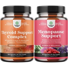 Bundle of Herbal Adrenal and Thyroid Support Complex - Mood Enhancer Energy Supplement for Thyroid H