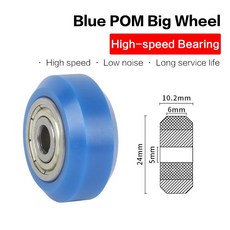 호환 XCR 3D 프린터 멀티 컬러 폴리카보네이트 휠 플라스틱 CNC POM 풀리 고속 베어링 업그레이드 엔더 용, 09 Blue Big, 01 24pcs