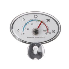 수족관 방수 온도계 디지털 어항 수하방 온도계 흡입 컵 0-40 ℃ 온도 범위, 둥근 모양, 1개