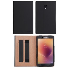 스냅케이스 갤럭시탭A 8.0 2017 캔버스북커버 가죽케이스 SM-T380 T385, 캔버스북커버-블랙