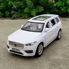 자동차 다이캐스트 어른 장난감 132 볼보 XC90 SUV 합금 모델 및 금속 차량 컬렉션 소리와 빛 어린이 선물, [02] White