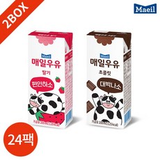 (백화점상품) 매일 멸균우유 초코 딸기 2종 200ml x 24팩 묶음 1381761