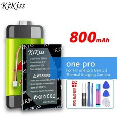 열화상 카메라용 KiKiss 강력한 배터리 Flir One Pro 1 3 세대 800mAh, 1개