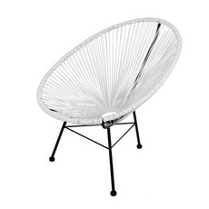 야외의자 라탄 안락의자 라탄체어 아카풀코 비치의자 테라스, 화이트, 고정, 단품(1개)